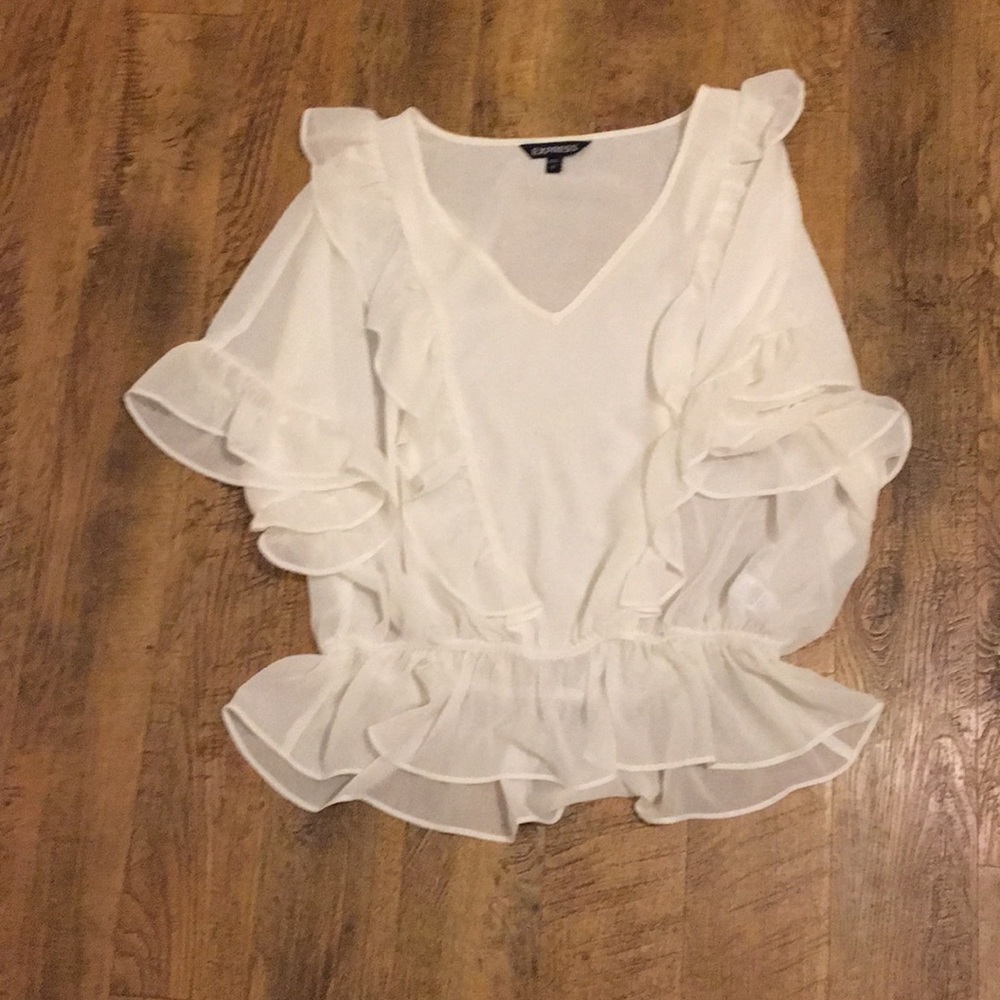 Sheer cream express blouse